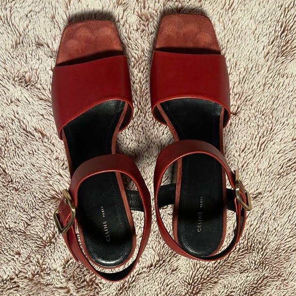 Celine Red Bam Platform Sandals - Picture 13 of 15